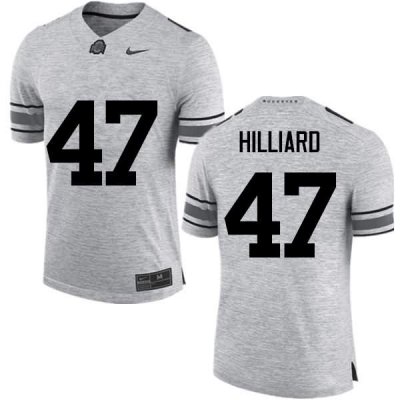 Men's Ohio State Buckeyes #47 Justin Hilliard Gray Nike NCAA College Football Jersey Real DYY4044EK